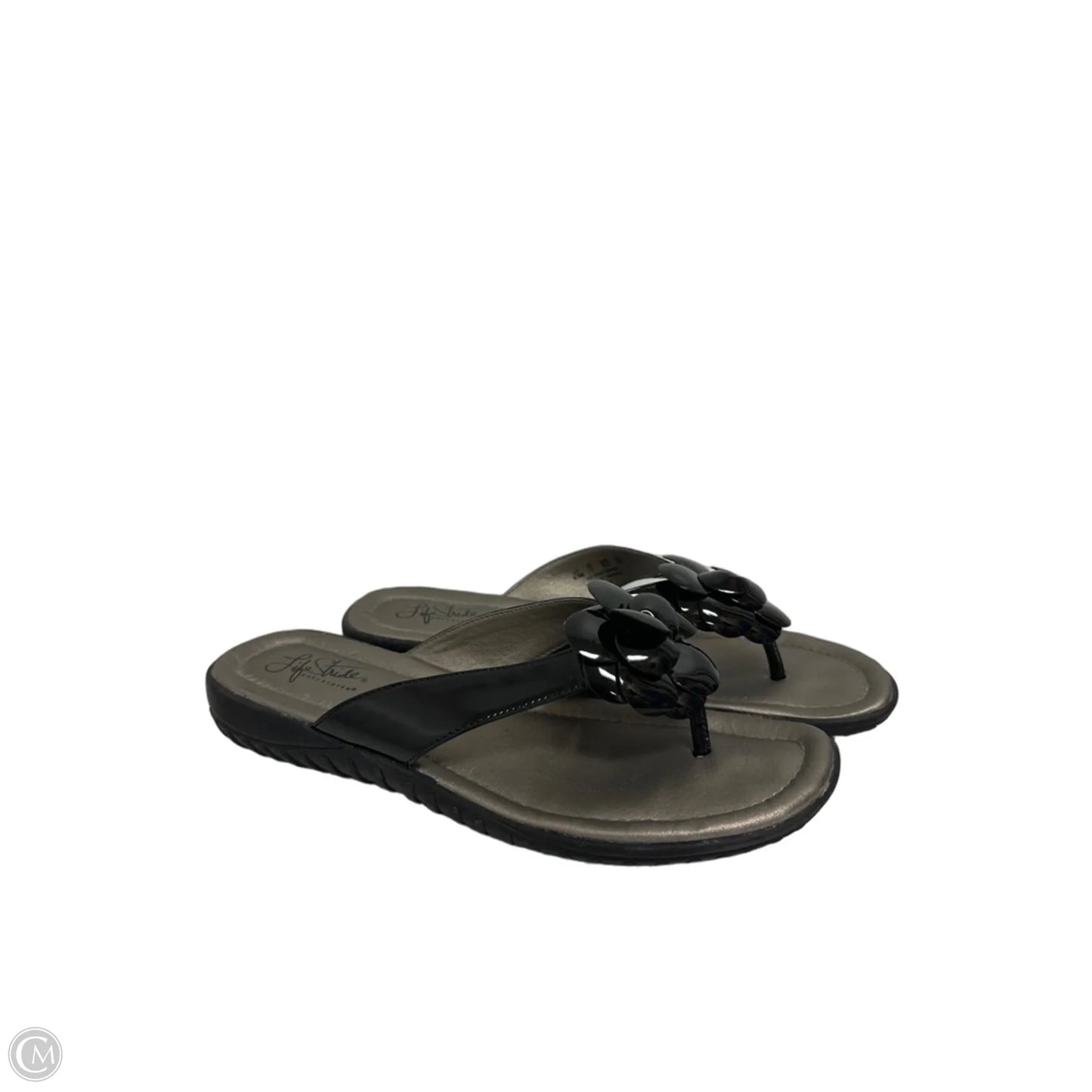 Sandals Flip Flops By Life Stride In Black, Size: 9.5