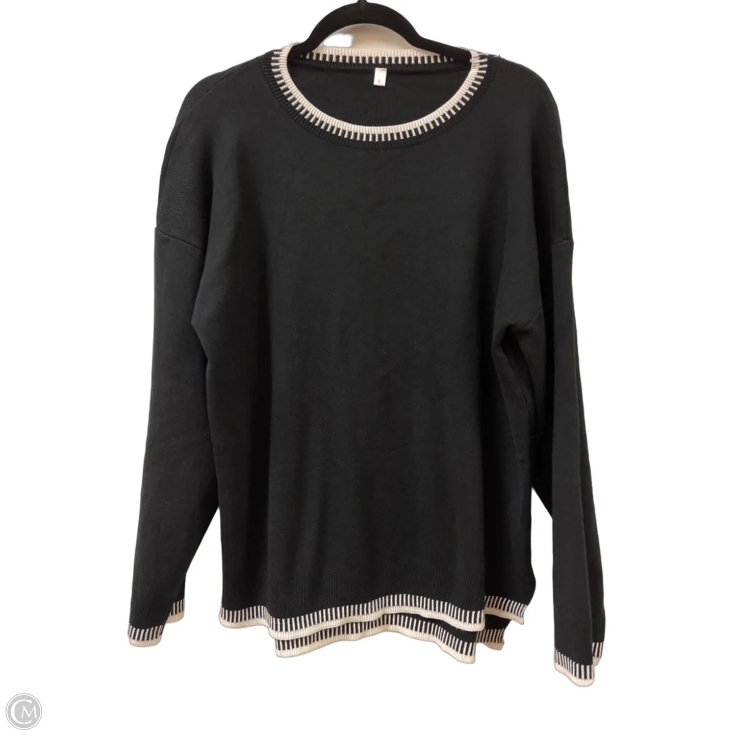 Sweater By Clothes Mentor In Black, Size: L