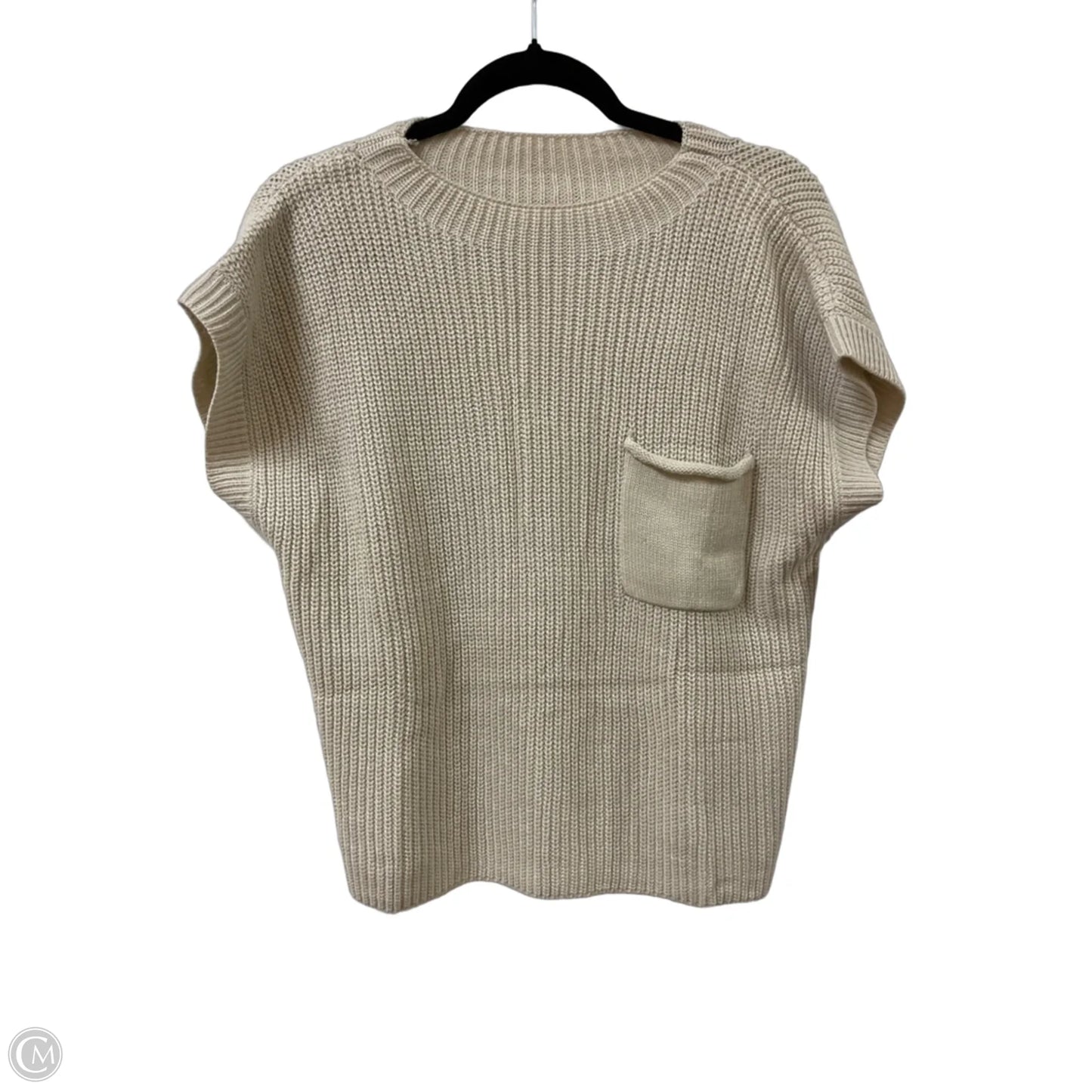 Sweater Short Sleeve By Clothes Mentor In Cream, Size: S