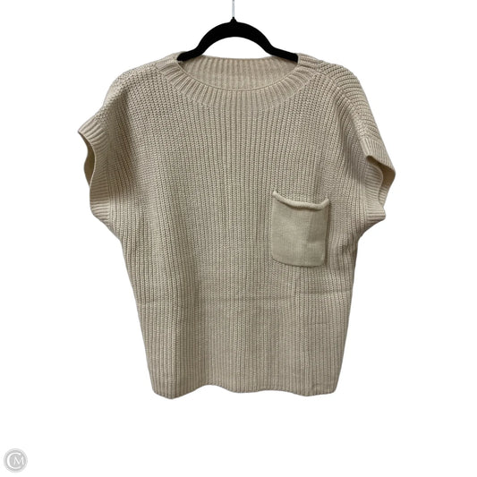 Sweater Short Sleeve By Clothes Mentor In Cream, Size: S