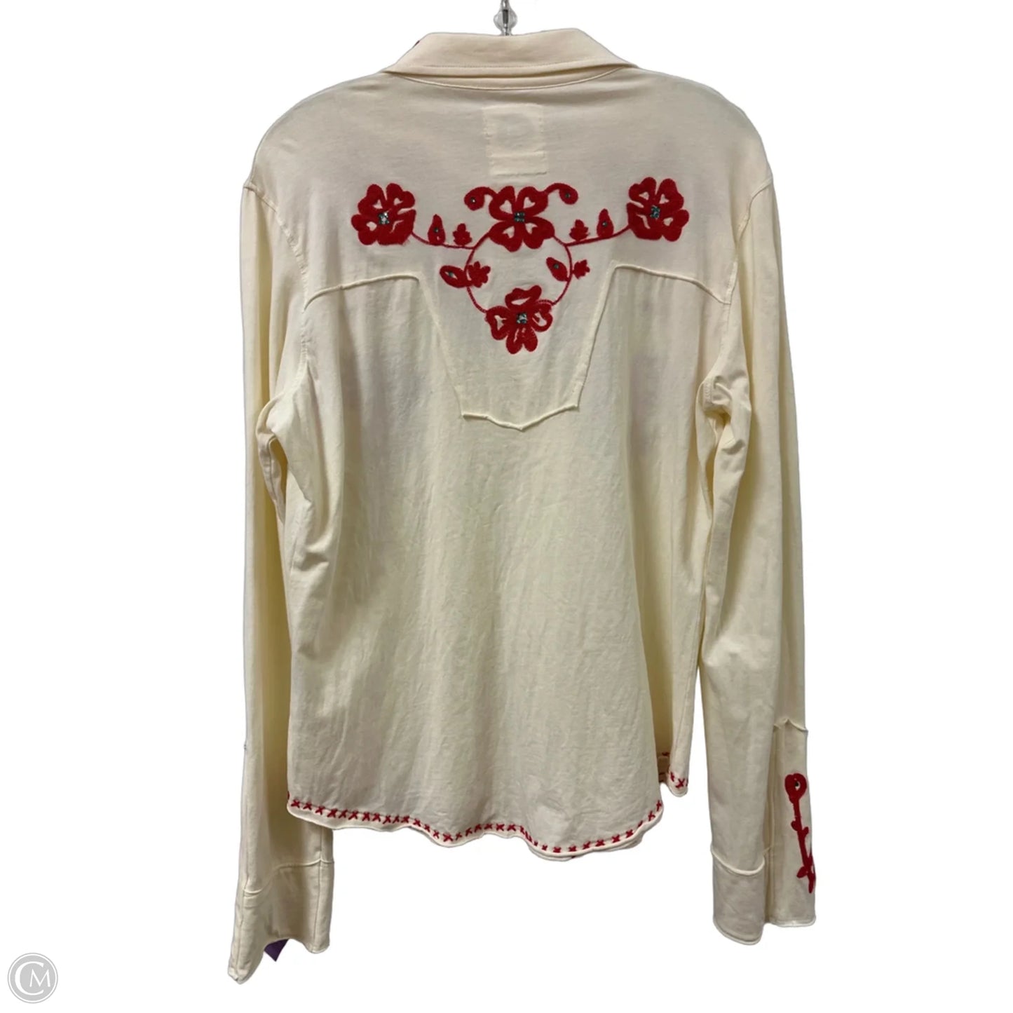 Blouse Long Sleeve By Double D Ranch In Cream, Size: L