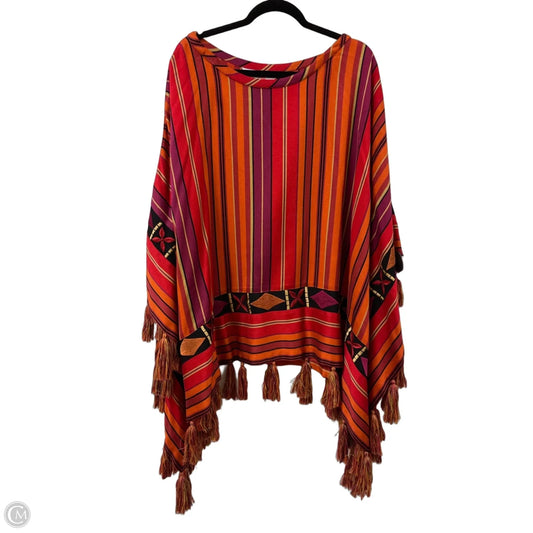 Shawl By Cma In Orange & Red, Size: L