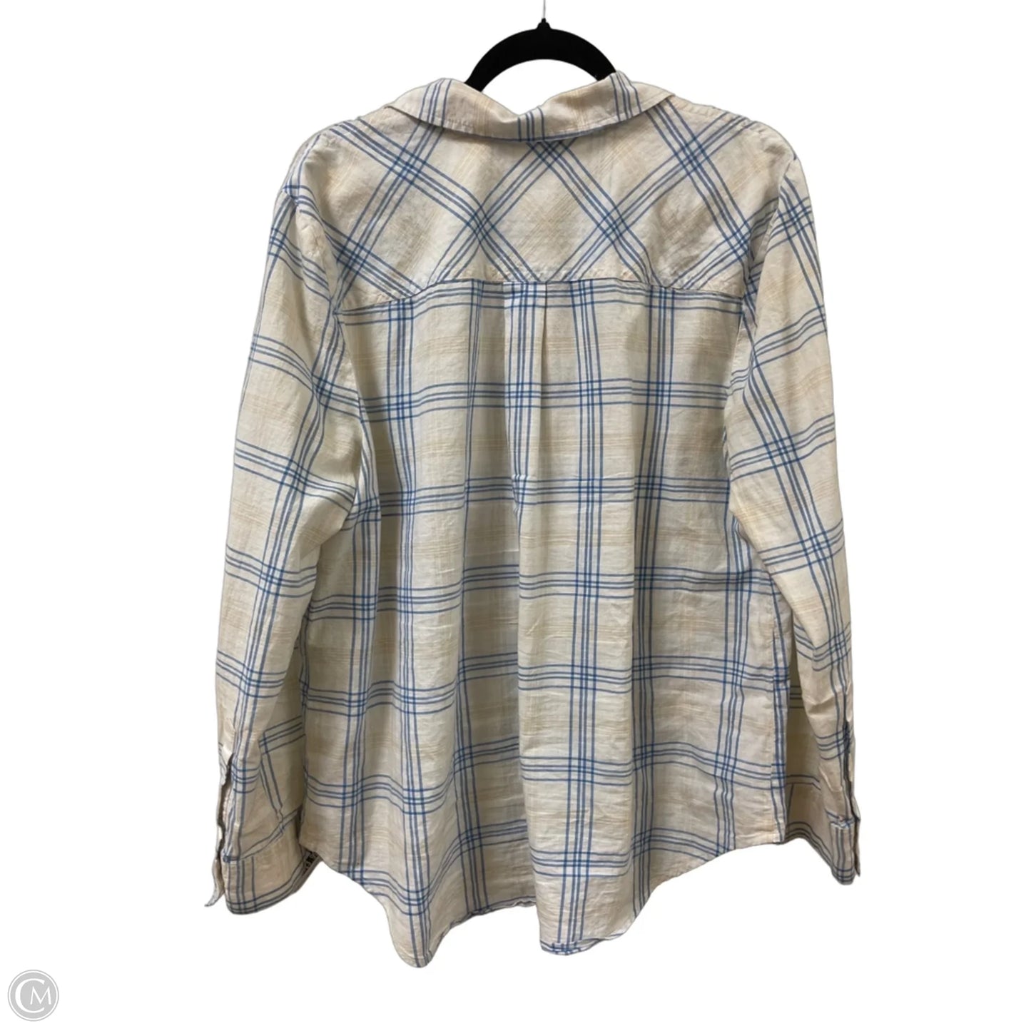 Blouse Long Sleeve By Style And Company In Blue & Brown, Size: Xl
