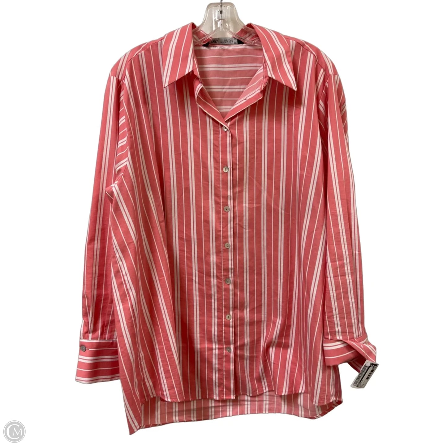 Blouse Long Sleeve By Zara In Coral, Size: M