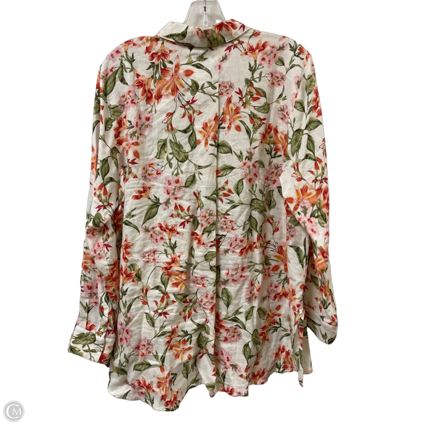 Blouse Long Sleeve By Tommy Bahama In Floral Print, Size: L