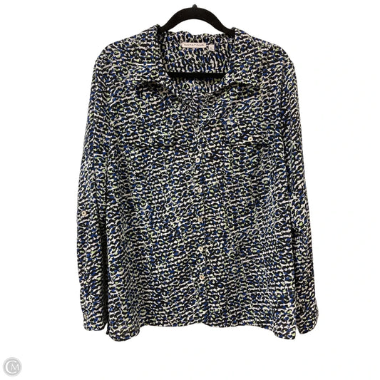 Blouse Long Sleeve By Notations In Blue & Green, Size: Xl