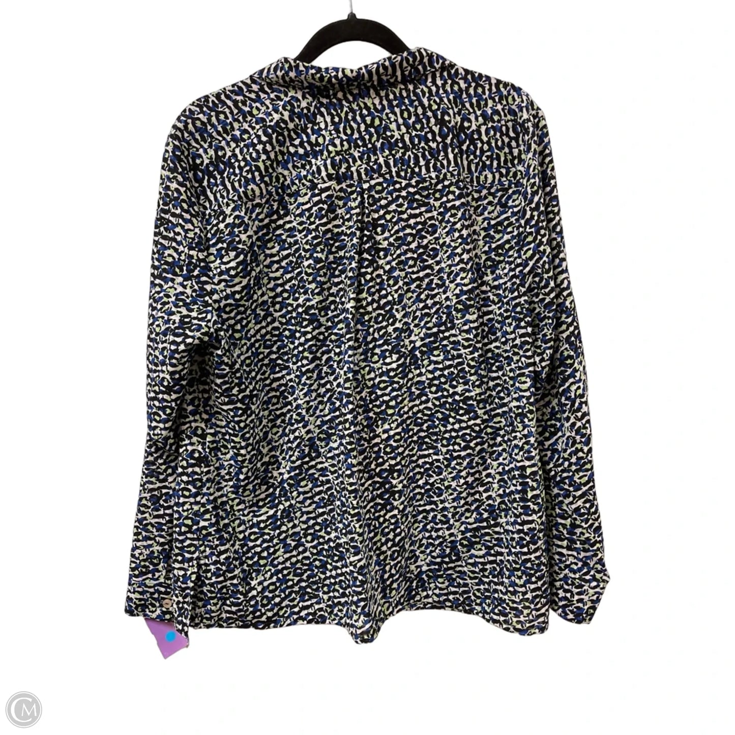 Blouse Long Sleeve By Notations In Blue & Green, Size: Xl