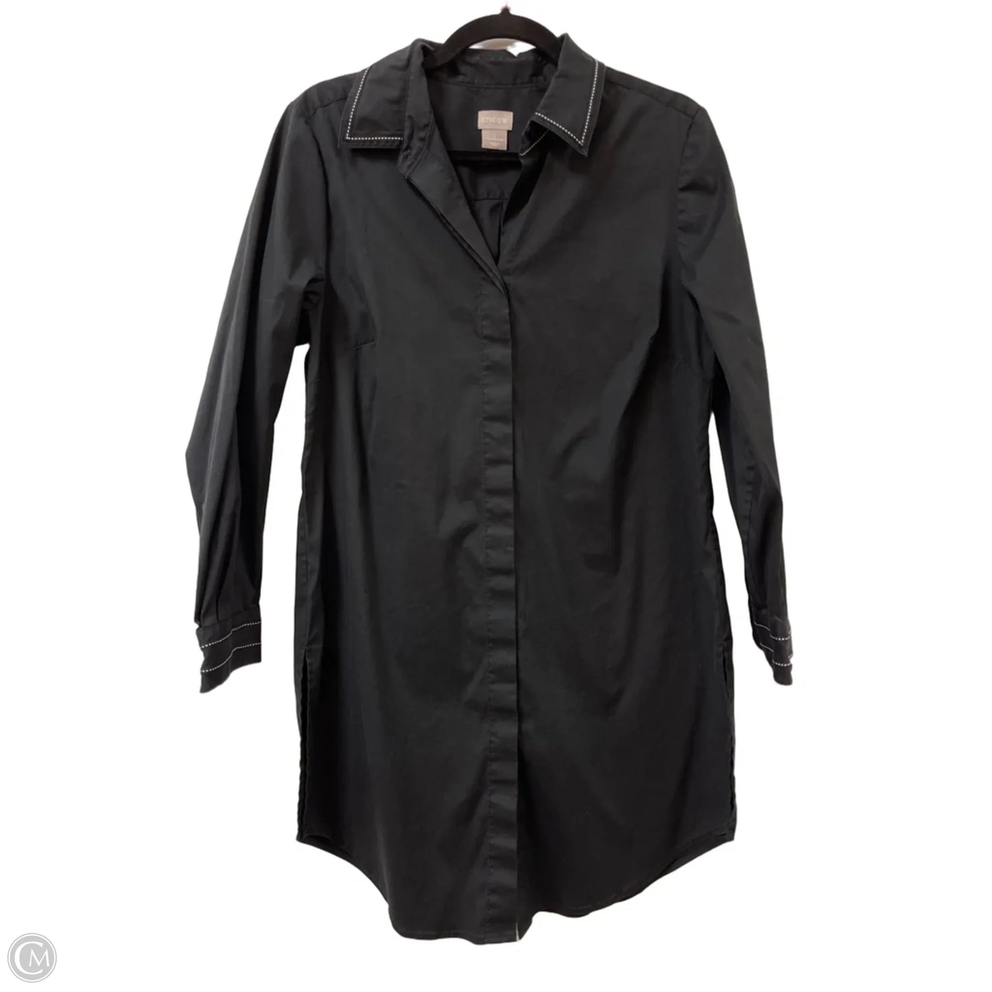 Dress Casual Midi By Chicos In Black, Size: M