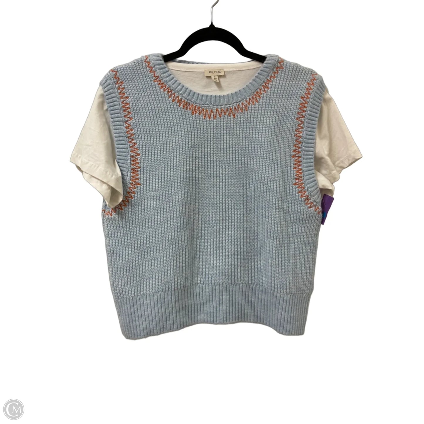 Sweater Short Sleeve By Pilcro In Blue, Size: M