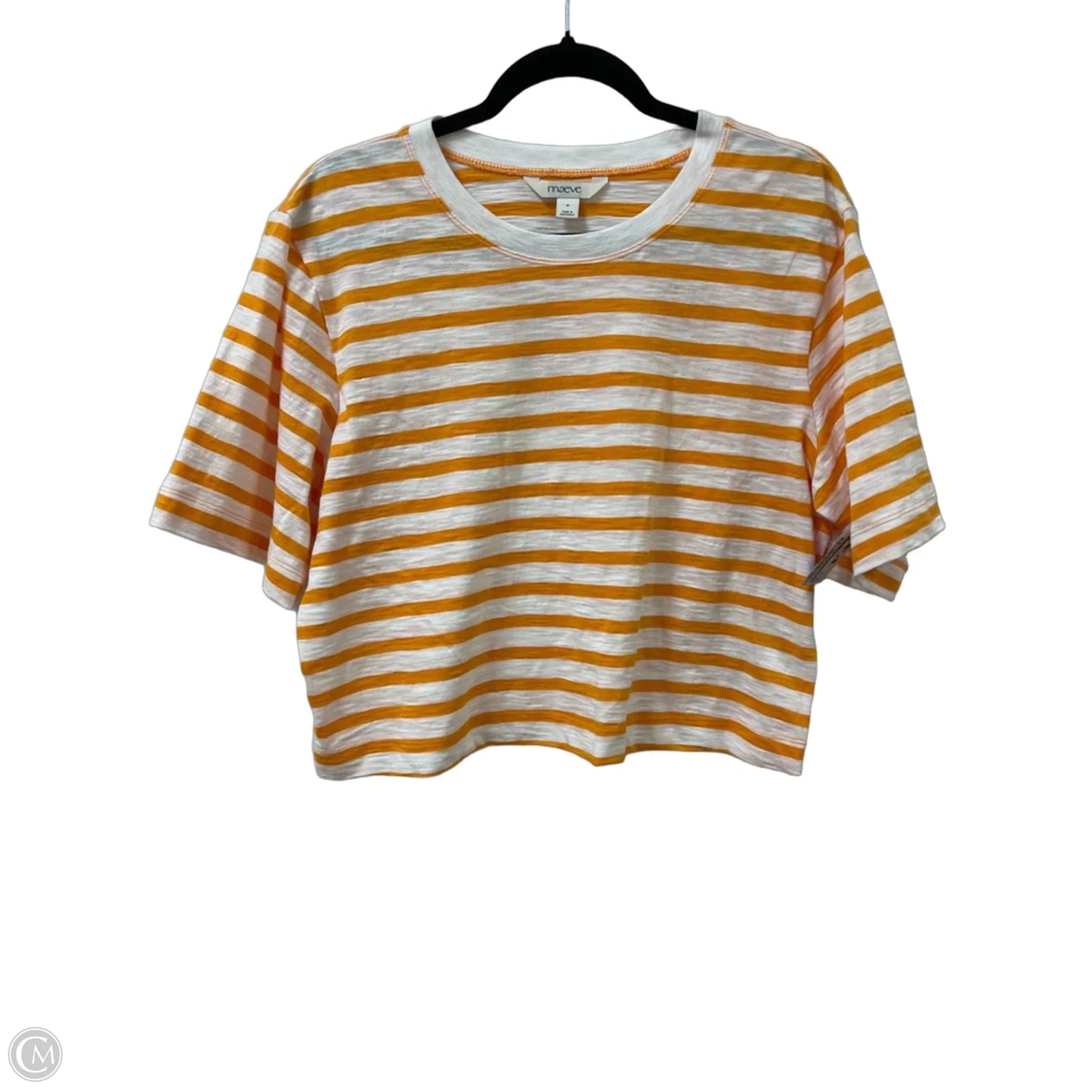 Top Short Sleeve By Maeve In Yellow, Size: M