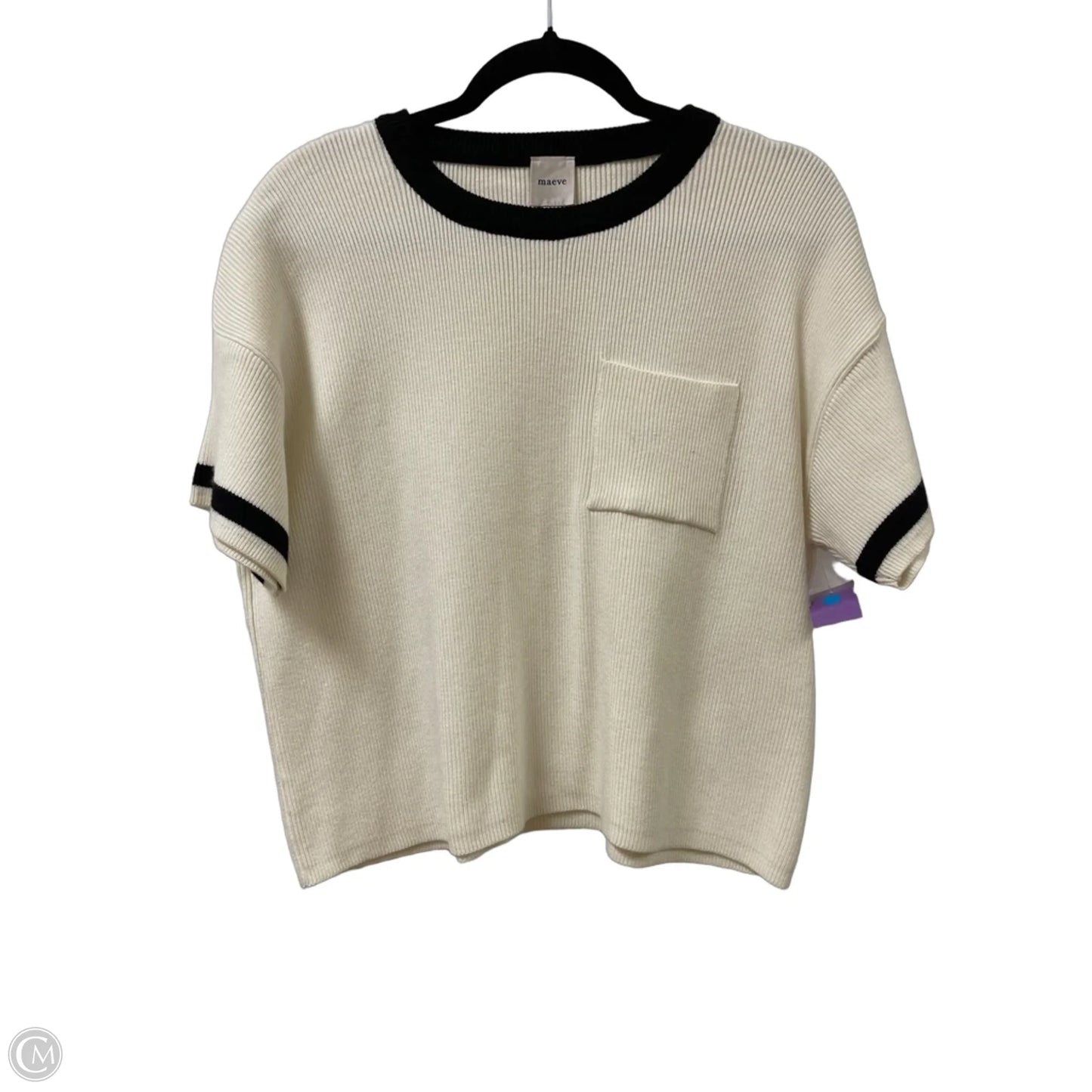 Sweater Short Sleeve By Maeve In Cream, Size: M