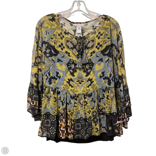 Top 2pc Long Sleeve By John Mark In Black & Green, Size: L