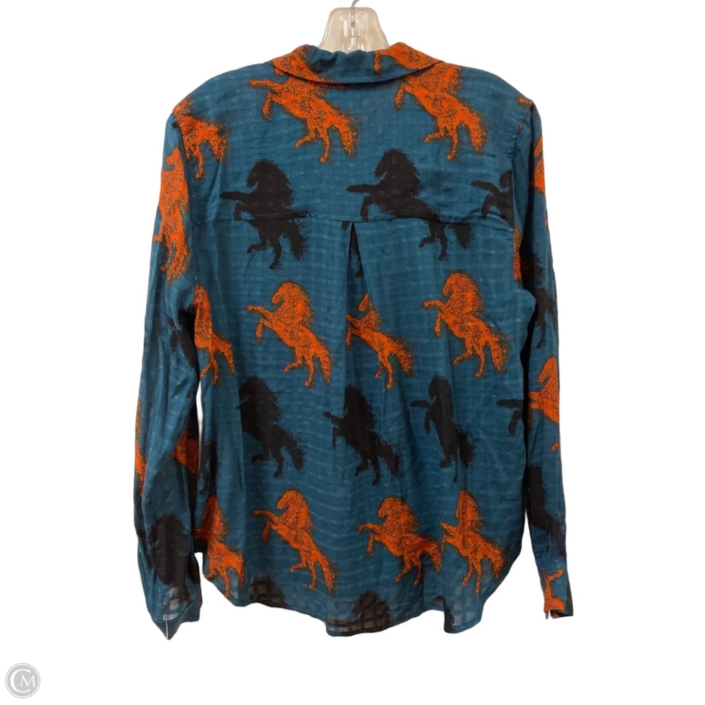 Blouse Long Sleeve By Jane And Delancey In Blue, Size: S