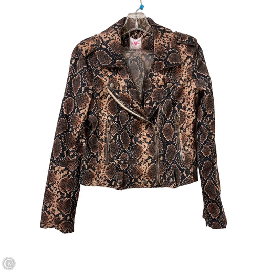 Jacket Moto By Buddy Love In Animal Print, Size: S