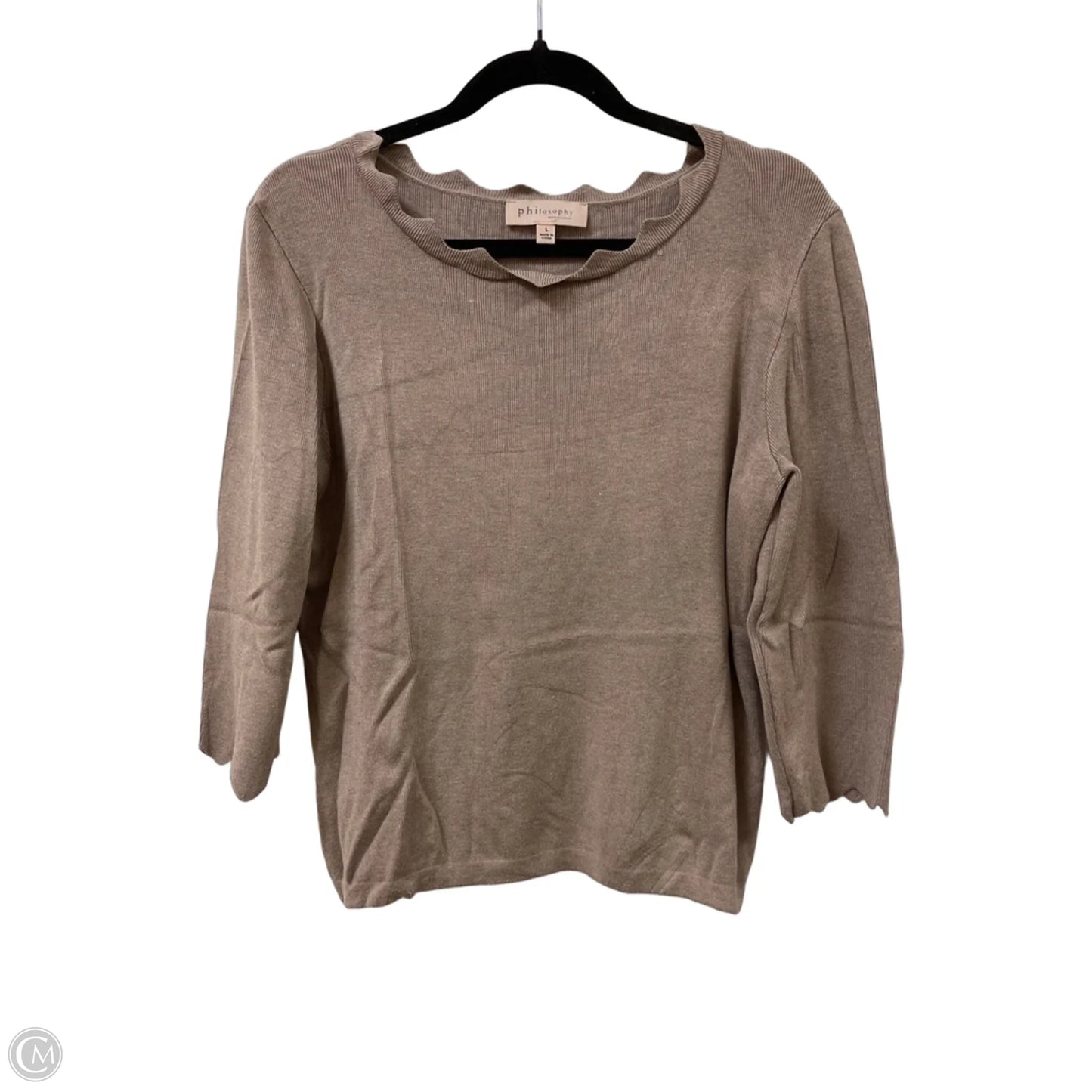 Sweater By Philosophy In Tan, Size: L