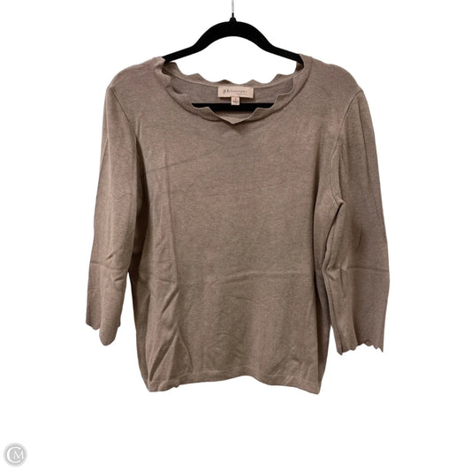 Sweater By Philosophy In Tan, Size: L