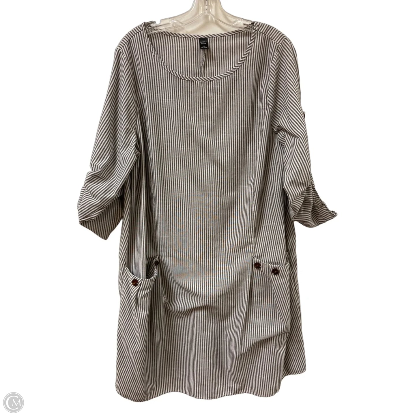 Dress Casual Midi By Emery Rose In Brown, Size: 1x