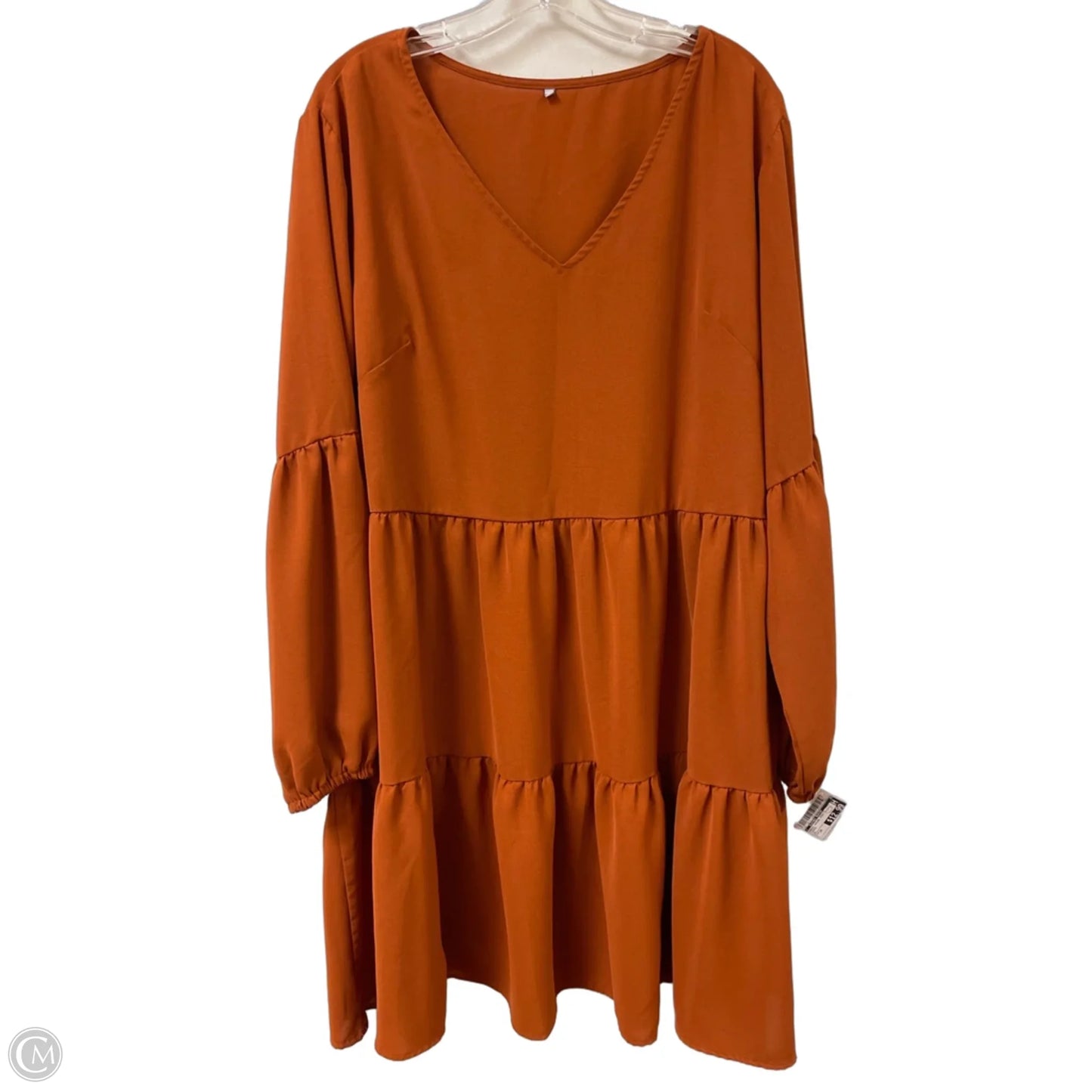 Dress Casual Midi By Clothes Mentor In Orange, Size: 2x
