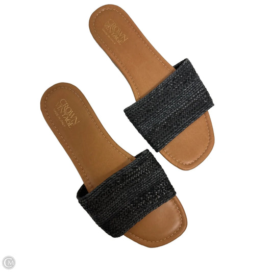 Sandals Flats By Crown Vintage In Black, Size: 10