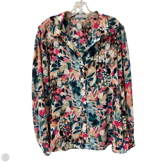 Blouse Long Sleeve By Prettygarden In Multi-colored, Size: 1x