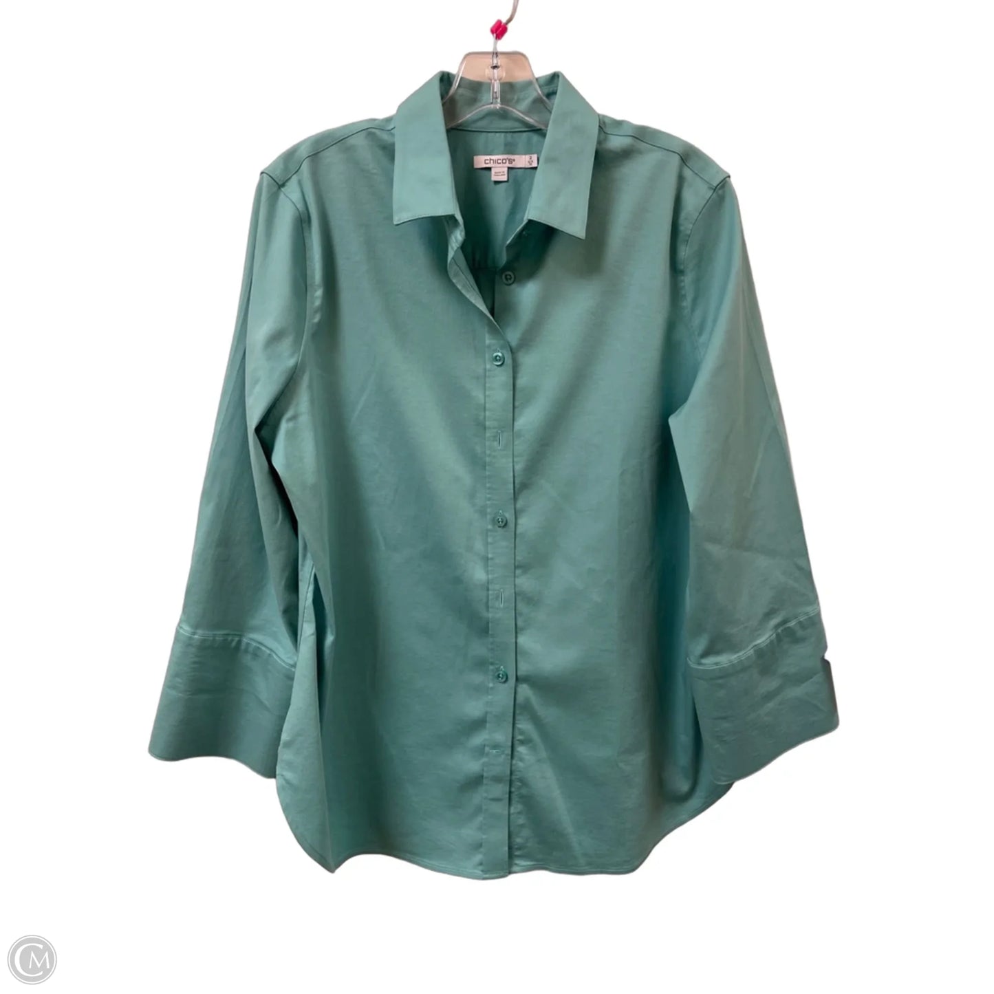 Blouse Long Sleeve By Chicos In Blue, Size: L