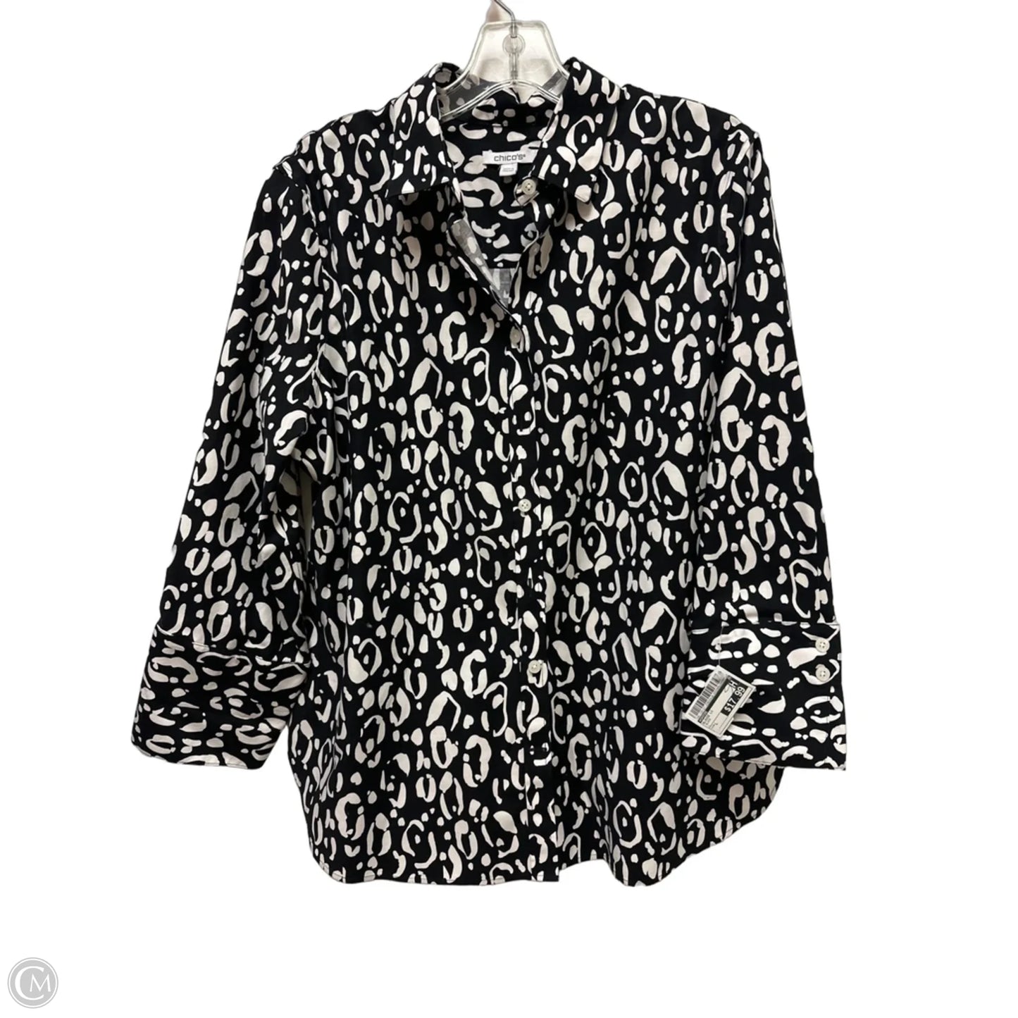 Blouse Long Sleeve By Chicos In Black, Size: L