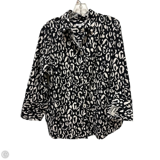 Blouse Long Sleeve By Chicos In Black, Size: L