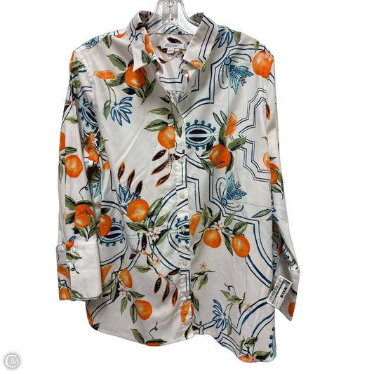 Blouse Long Sleeve By Chicos In Multi-colored, Size: L