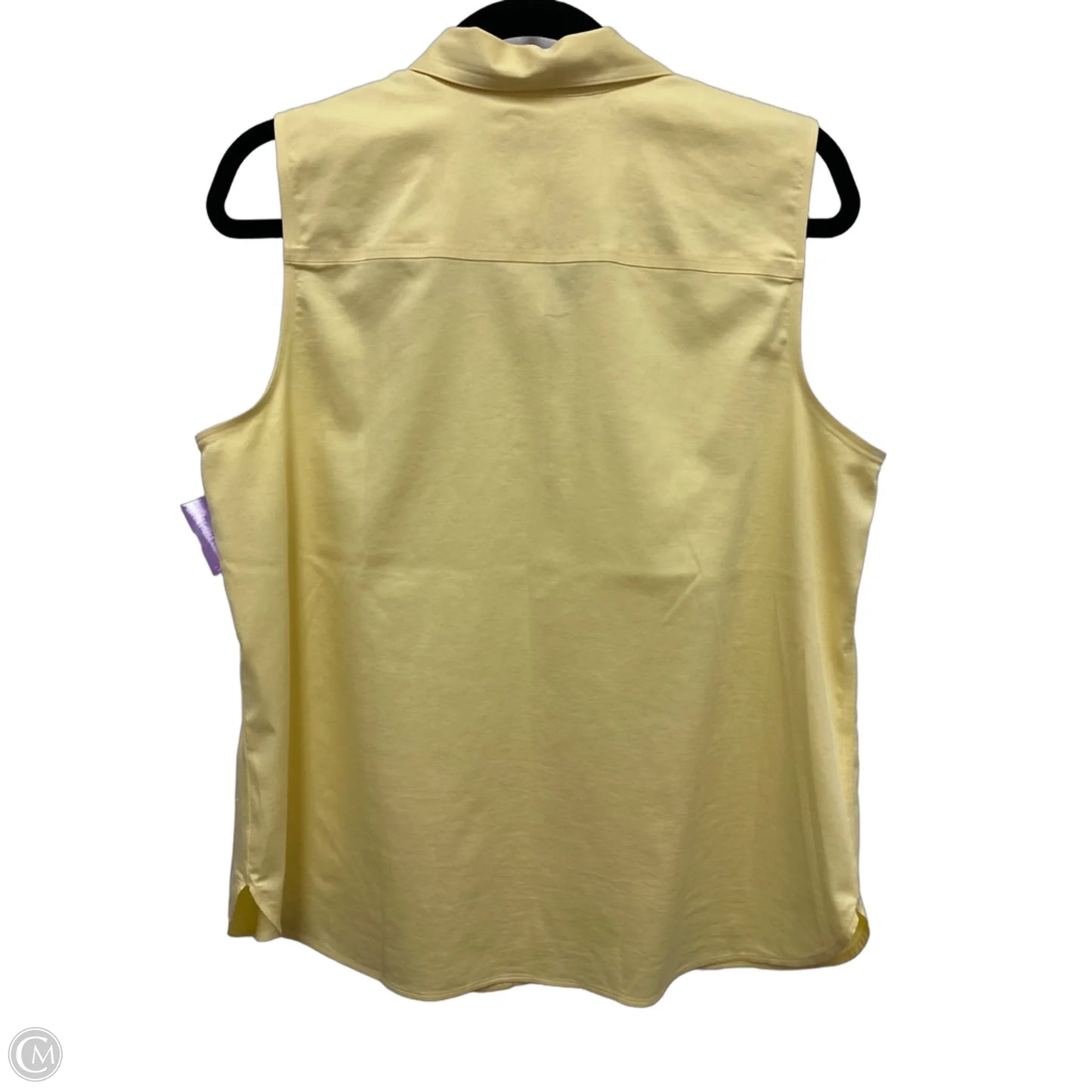 Top Short Sleeve By Chicos In Yellow, Size: L