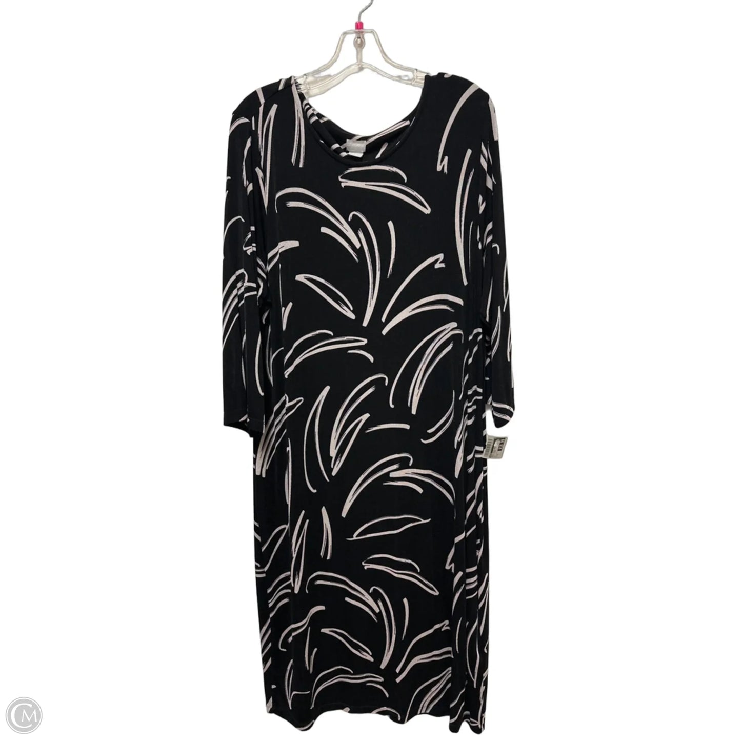 Dress Casual Maxi By Chicos In Black & Cream, Size: 2x