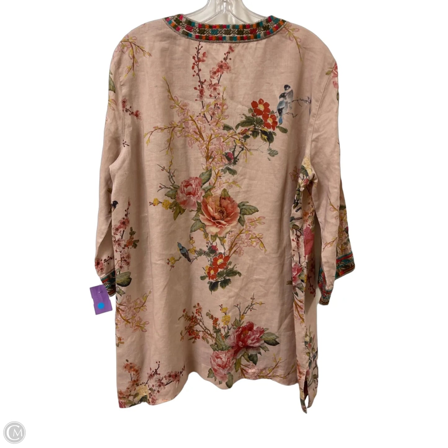 Top Long Sleeve By John Mark In Floral Print, Size: L