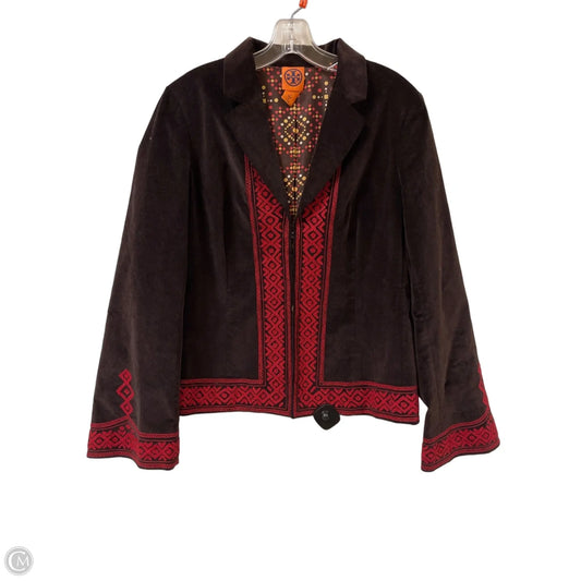Blazer Designer By Tory Burch In Brown, Size: L