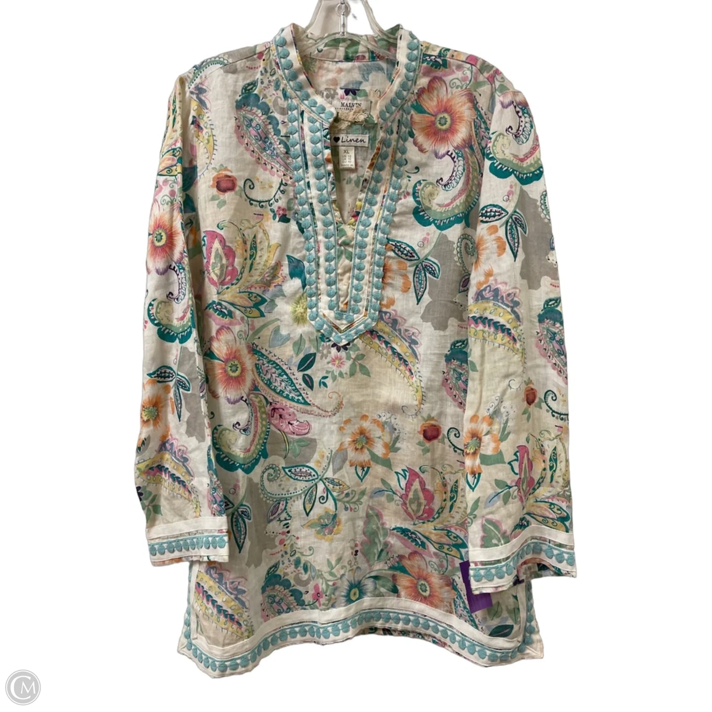 Tunic Long Sleeve By Cmb In Green, Size: Xl