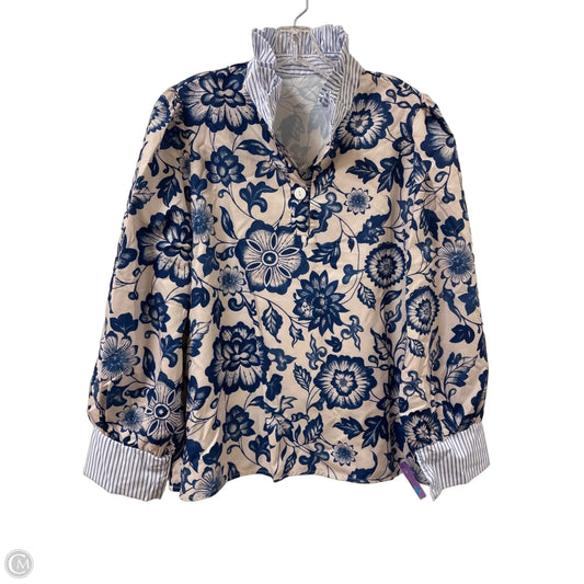 Top Long Sleeve By Clothes Mentor In Blue, Size: Xl