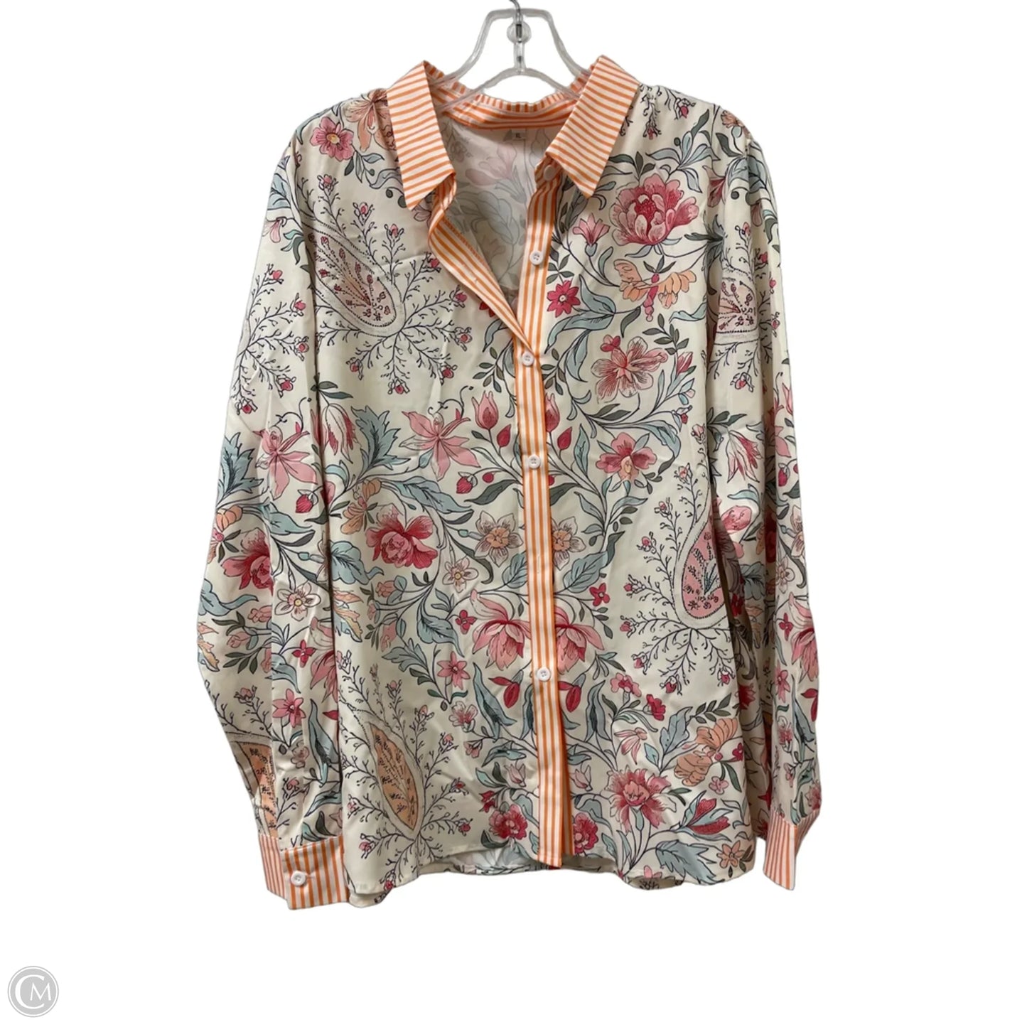 Blouse Long Sleeve By Clothes Mentor In Floral Print, Size: Xl