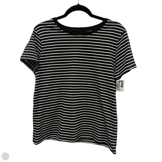 Top Short Sleeve By Time And Tru In Black & White, Size: M