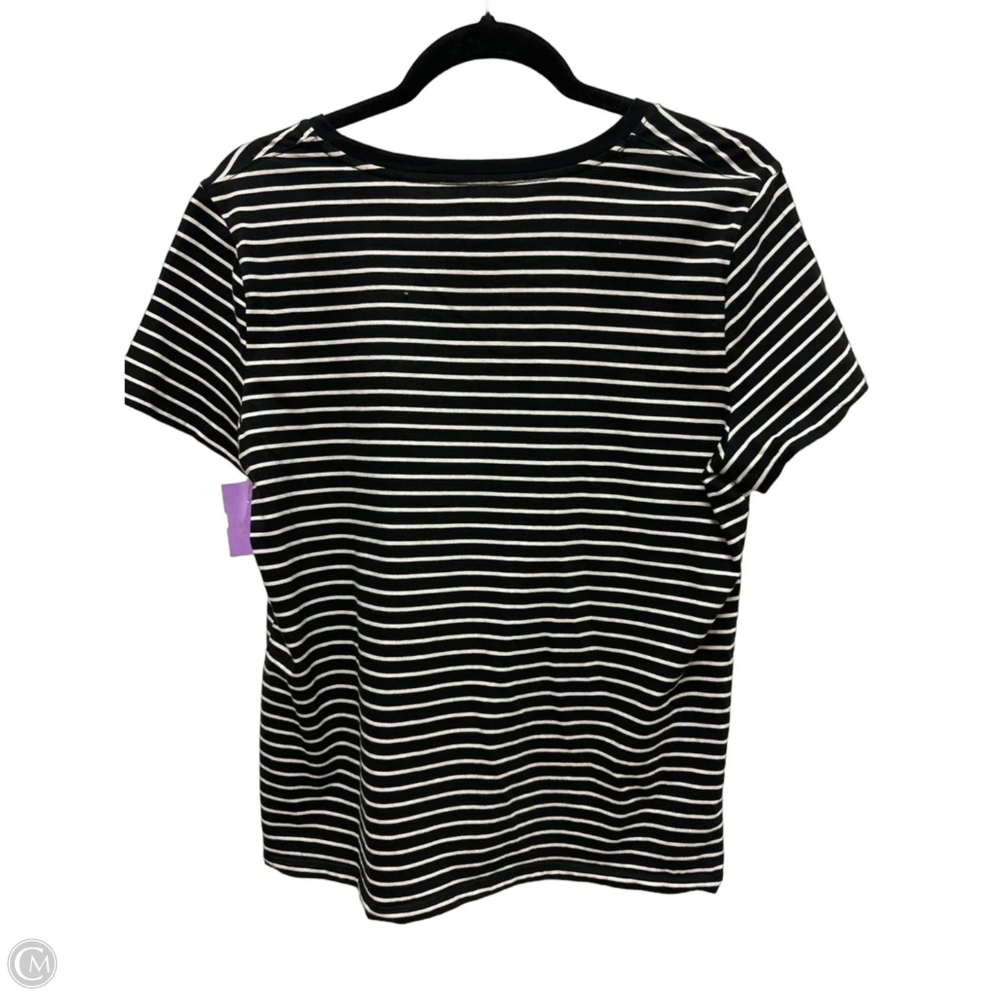 Top Short Sleeve By Time And Tru In Black & White, Size: M