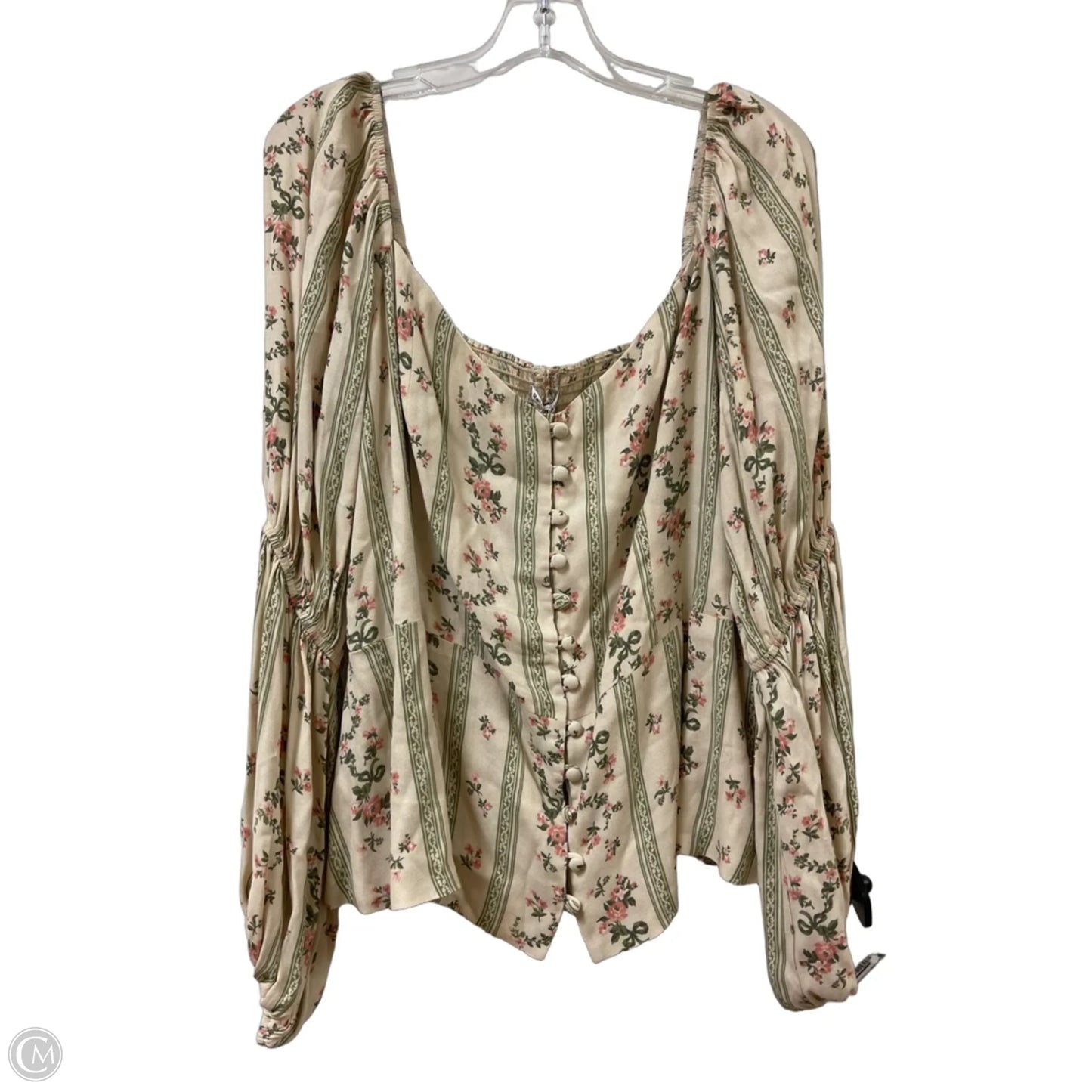 Top Long Sleeve By Reformation In Floral Print, Size: 2x