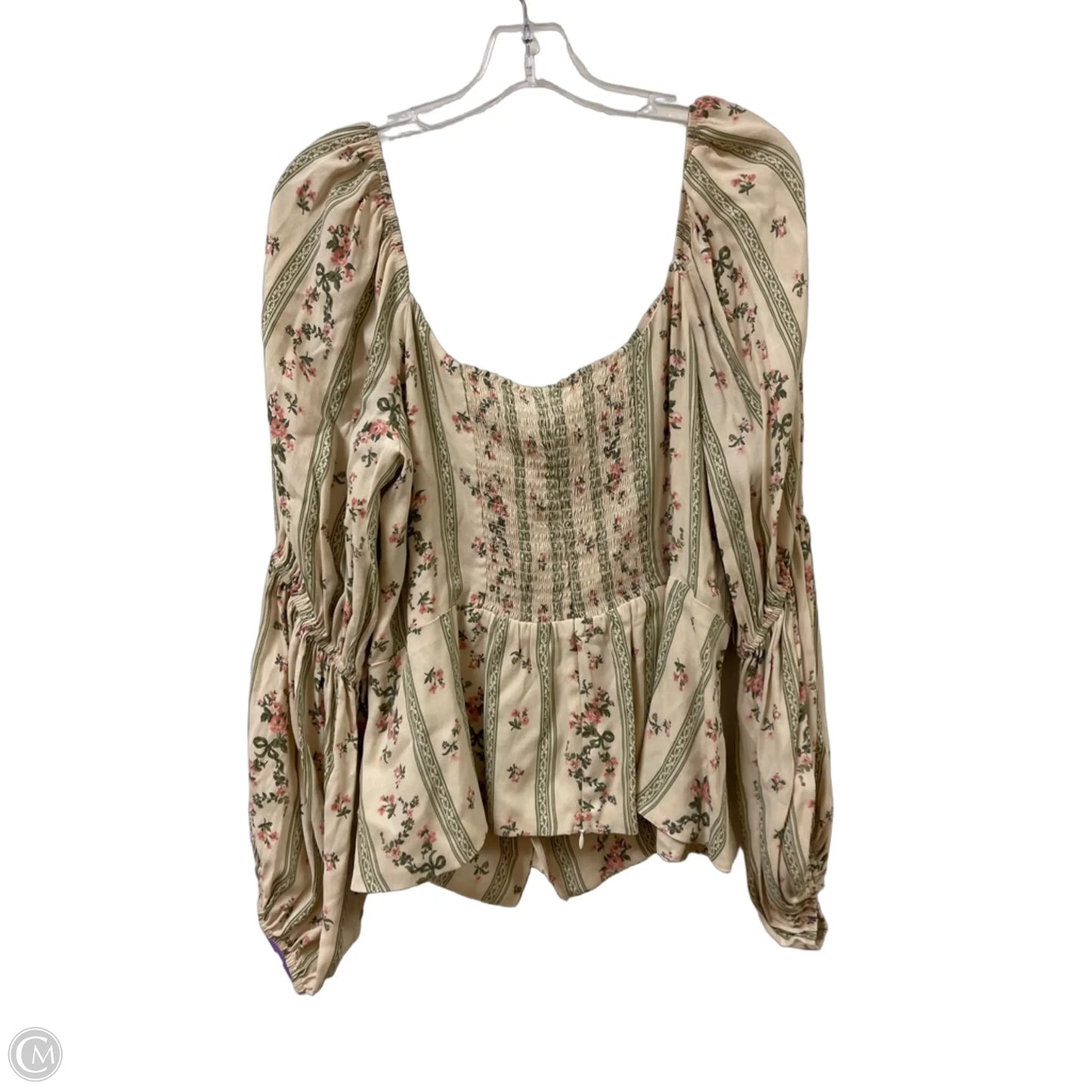 Top Long Sleeve By Reformation In Floral Print, Size: 2x