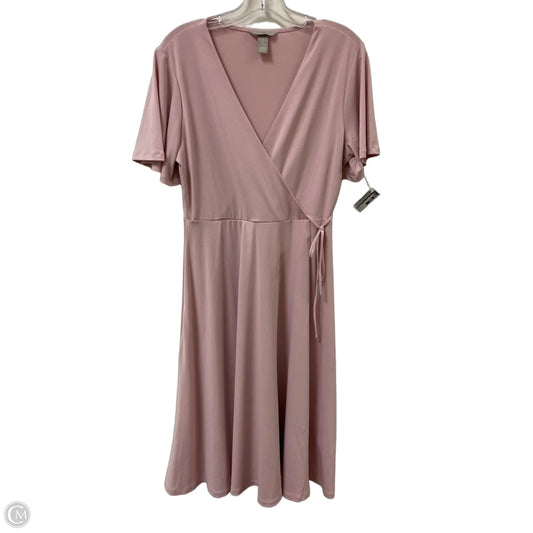 Dress Casual Midi By H&m In Pink, Size: M