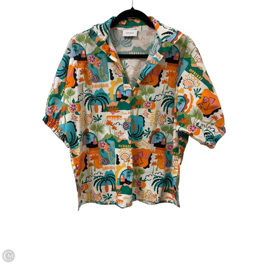 Top Short Sleeve By Adrienne In Multi-colored, Size: M