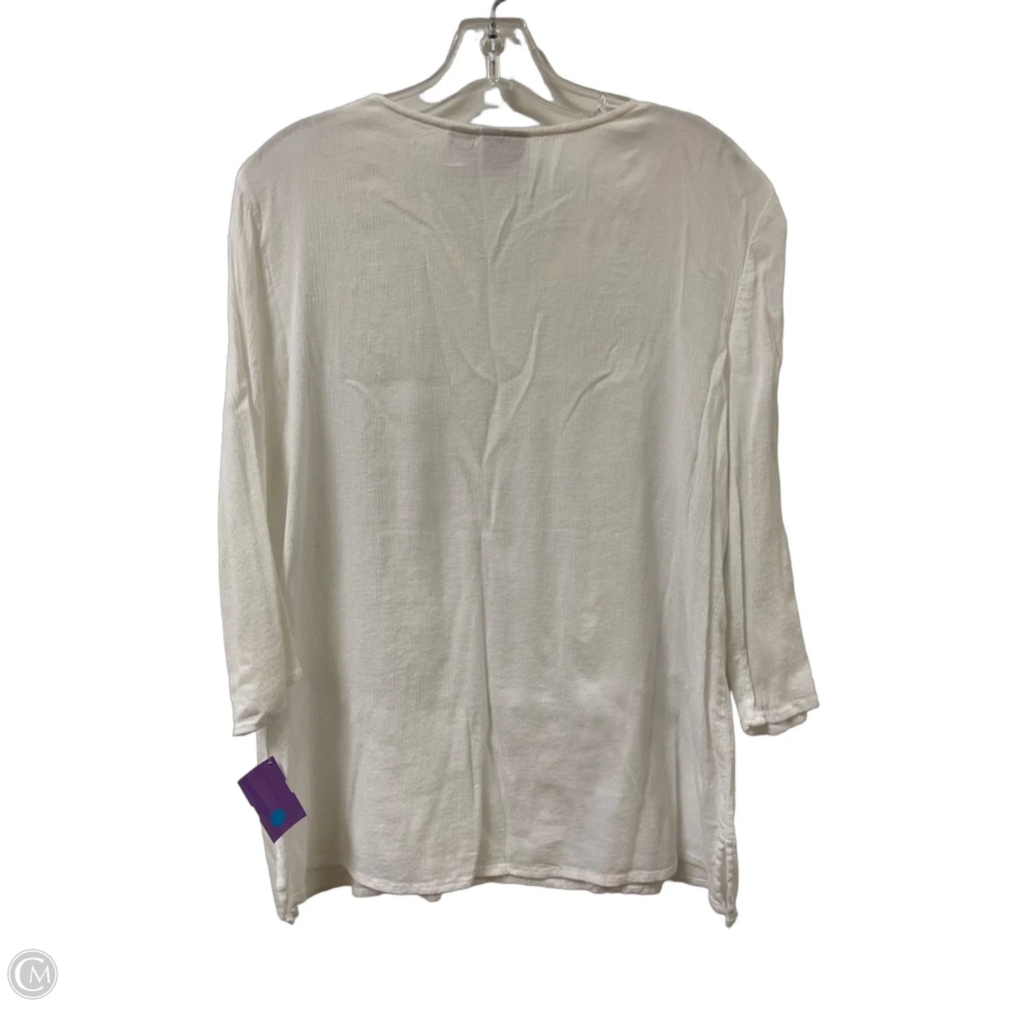 Top Long Sleeve By Chicos In White, Size: M
