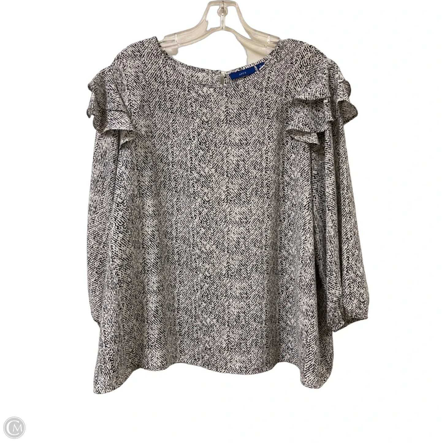 Top Long Sleeve By Apt 9 In Black & White, Size: Xl