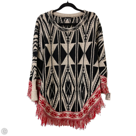 Shawl By Clothes Mentor In Black & Cream, Size: Xl