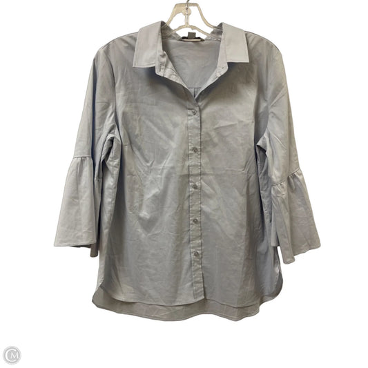 Blouse Long Sleeve By Counterparts In Blue, Size: L