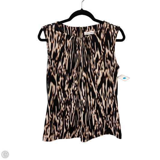 Top Sleeveless By Calvin Klein In Brown, Size: M