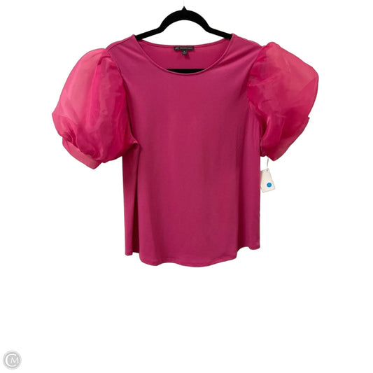 Top Short Sleeve By Adrianna Papell In Pink, Size: M