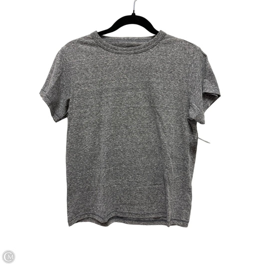 Top Short Sleeve By Free Assembly In Grey, Size: S