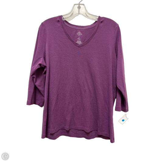 Top Long Sleeve By St Johns Bay In Purple, Size: Xl