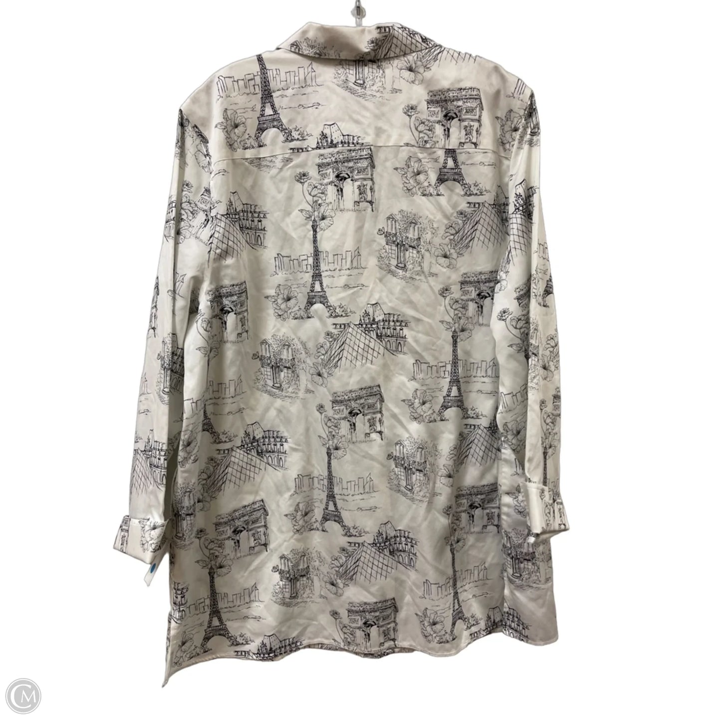 Blouse Long Sleeve By Chicos In Black & White, Size: 2x